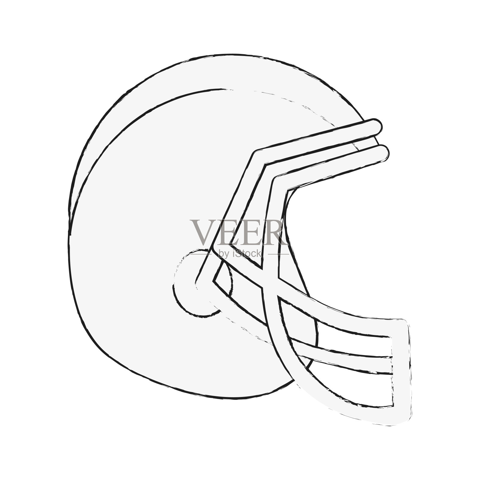美式橄榄球头盔插画图片素材