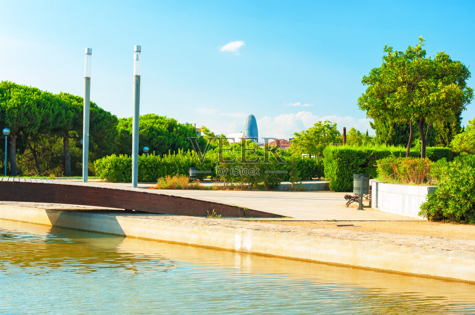 公园在巴塞罗那,加泰罗尼亚,西班牙照片摄影图片