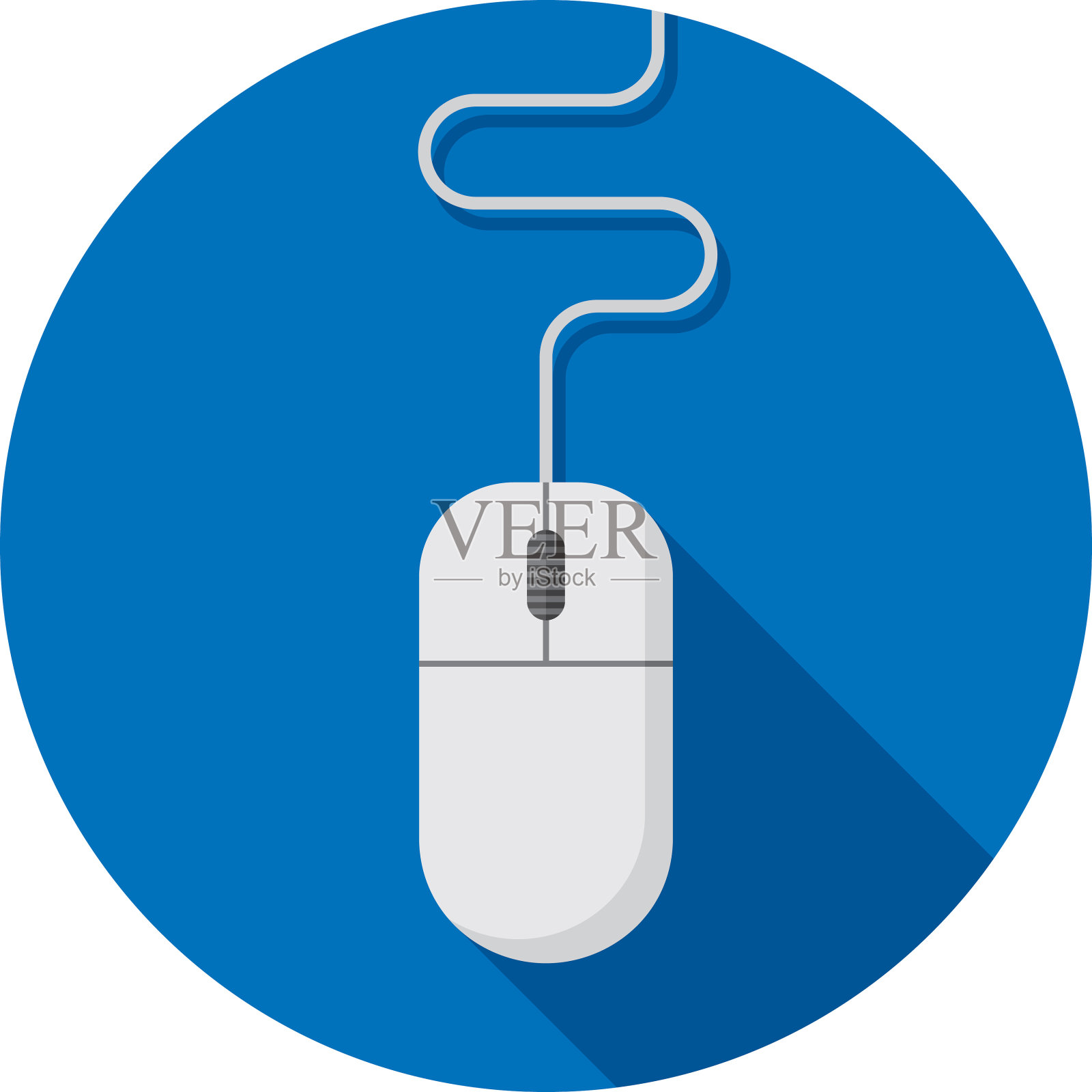 电脑鼠标图标平坦设计元素图片