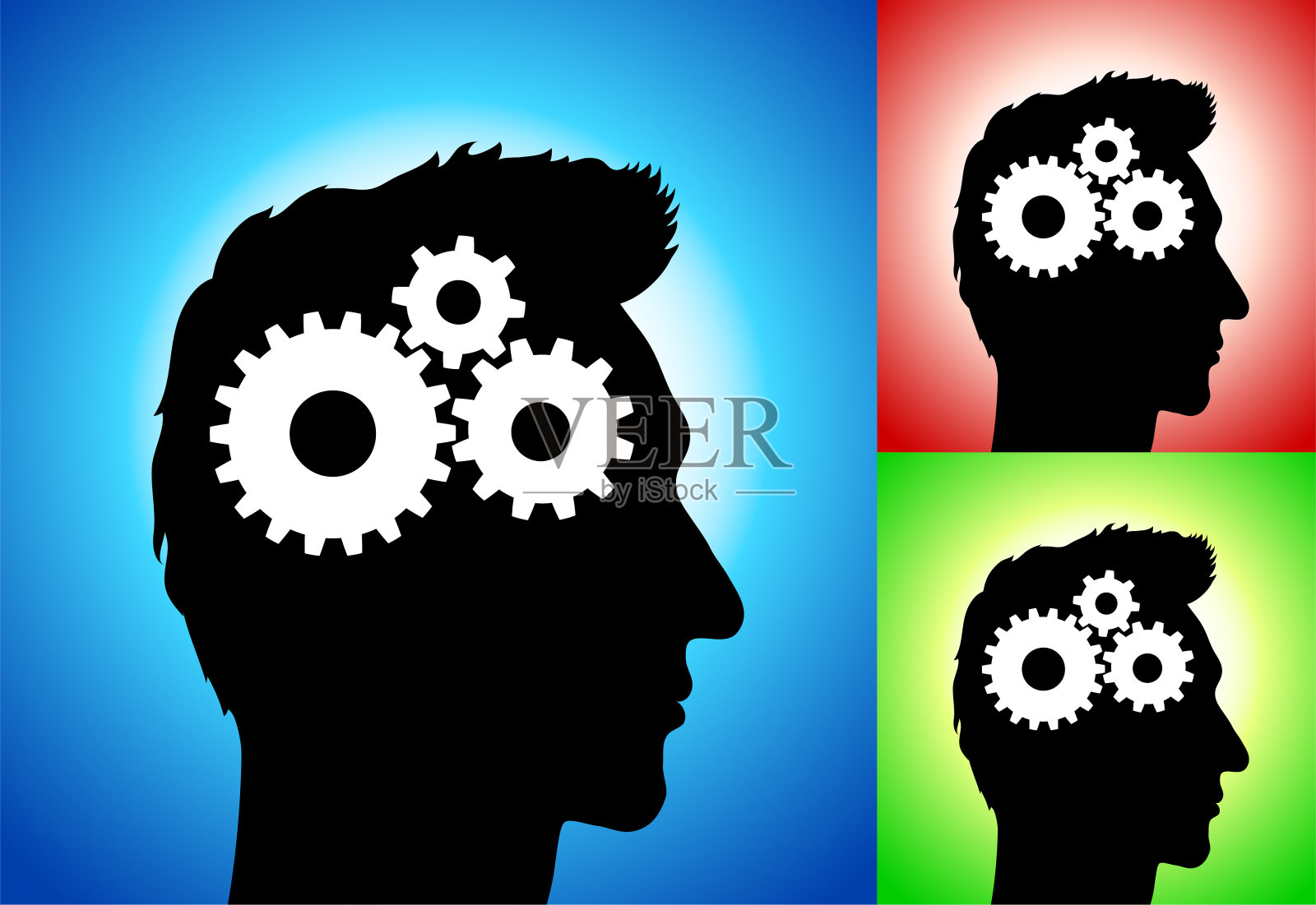 心灵的齿轮插画图片素材