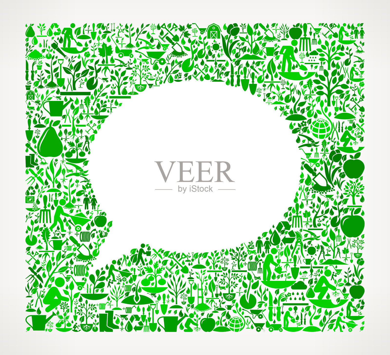 聊天花园和园艺矢量图标模式插画图片素材