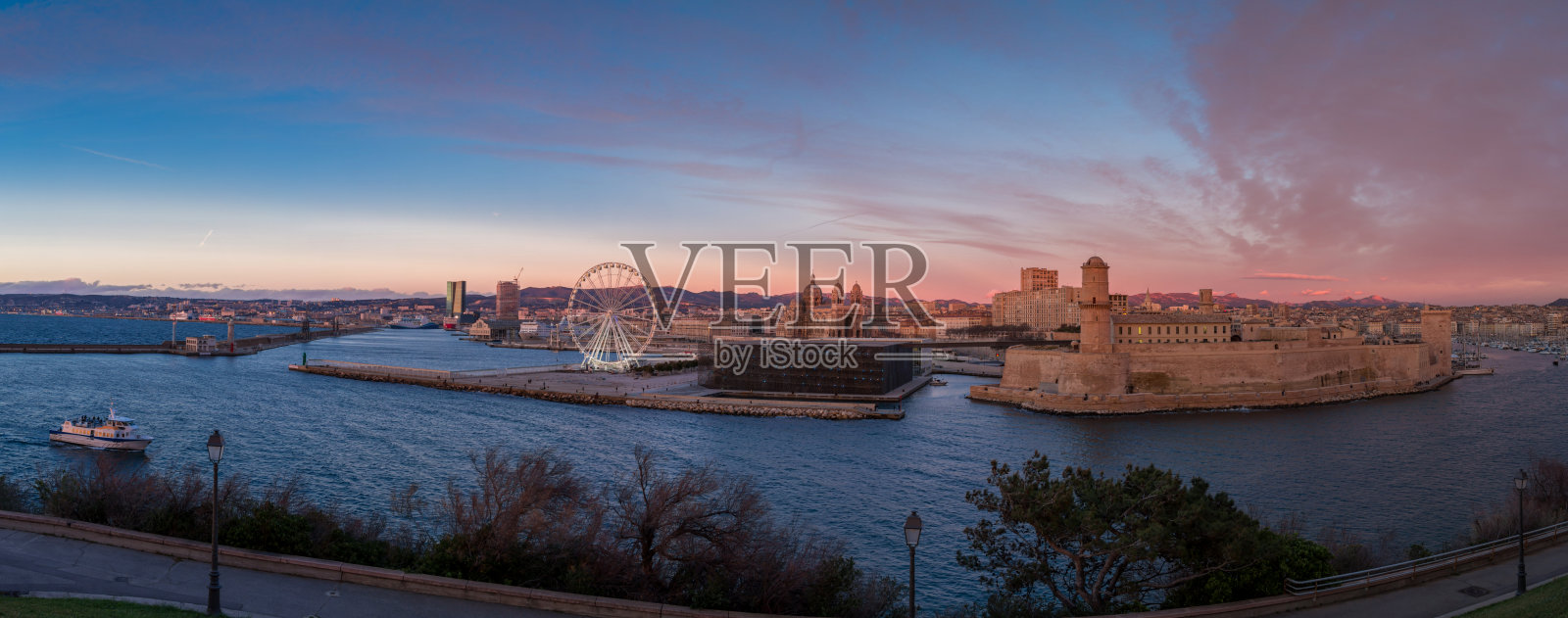 马赛全景Vieux港和主要照片摄影图片