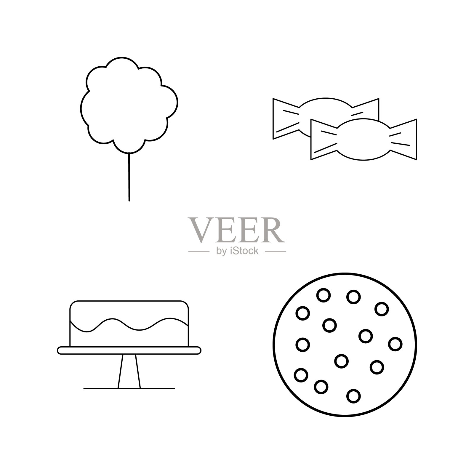 食物和饮料线性图标设置图标素材