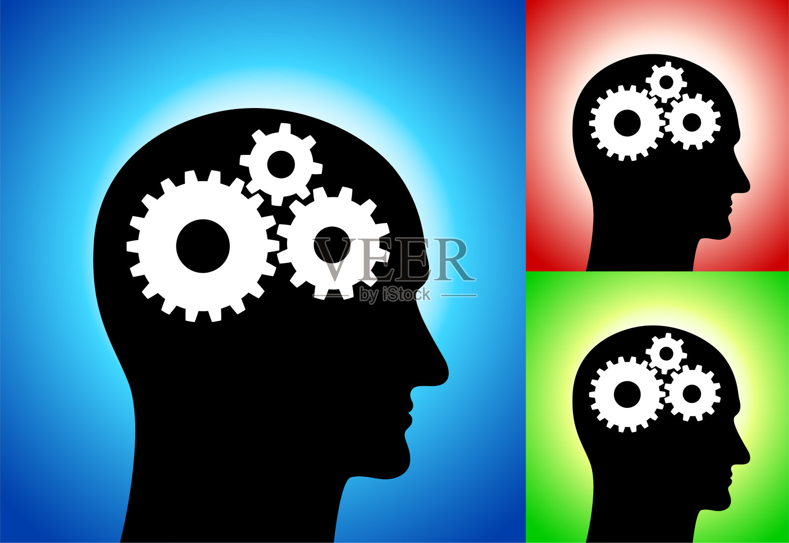 心灵的齿轮插画图片素材