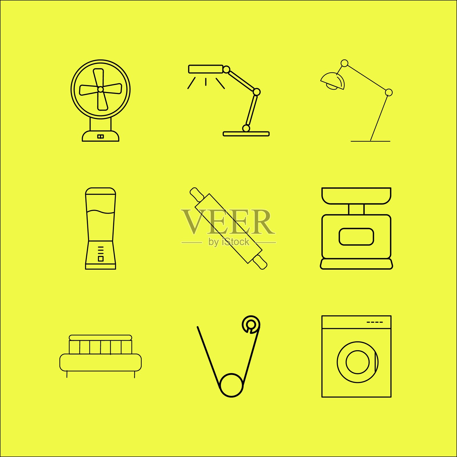 家电线形图标集图标素材