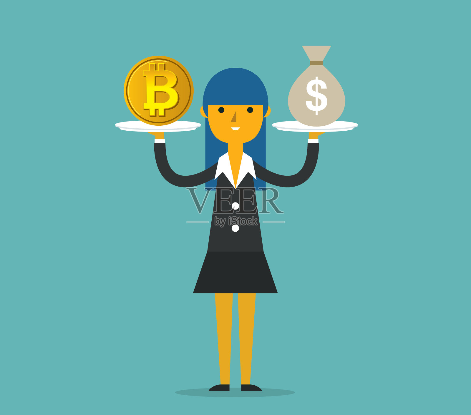 选择——女商人插画图片素材