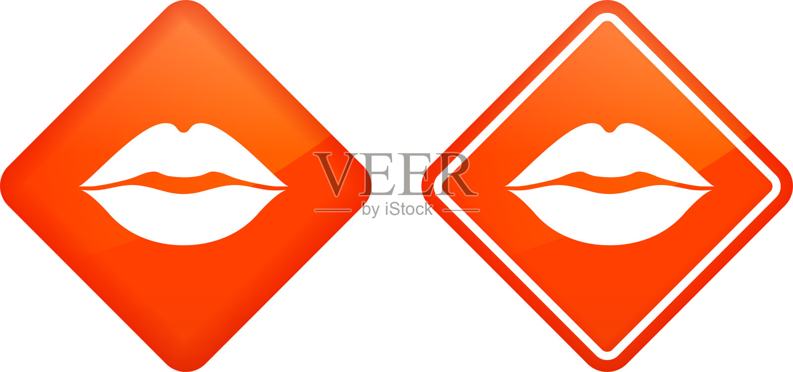 嘴唇吻。插画图片素材