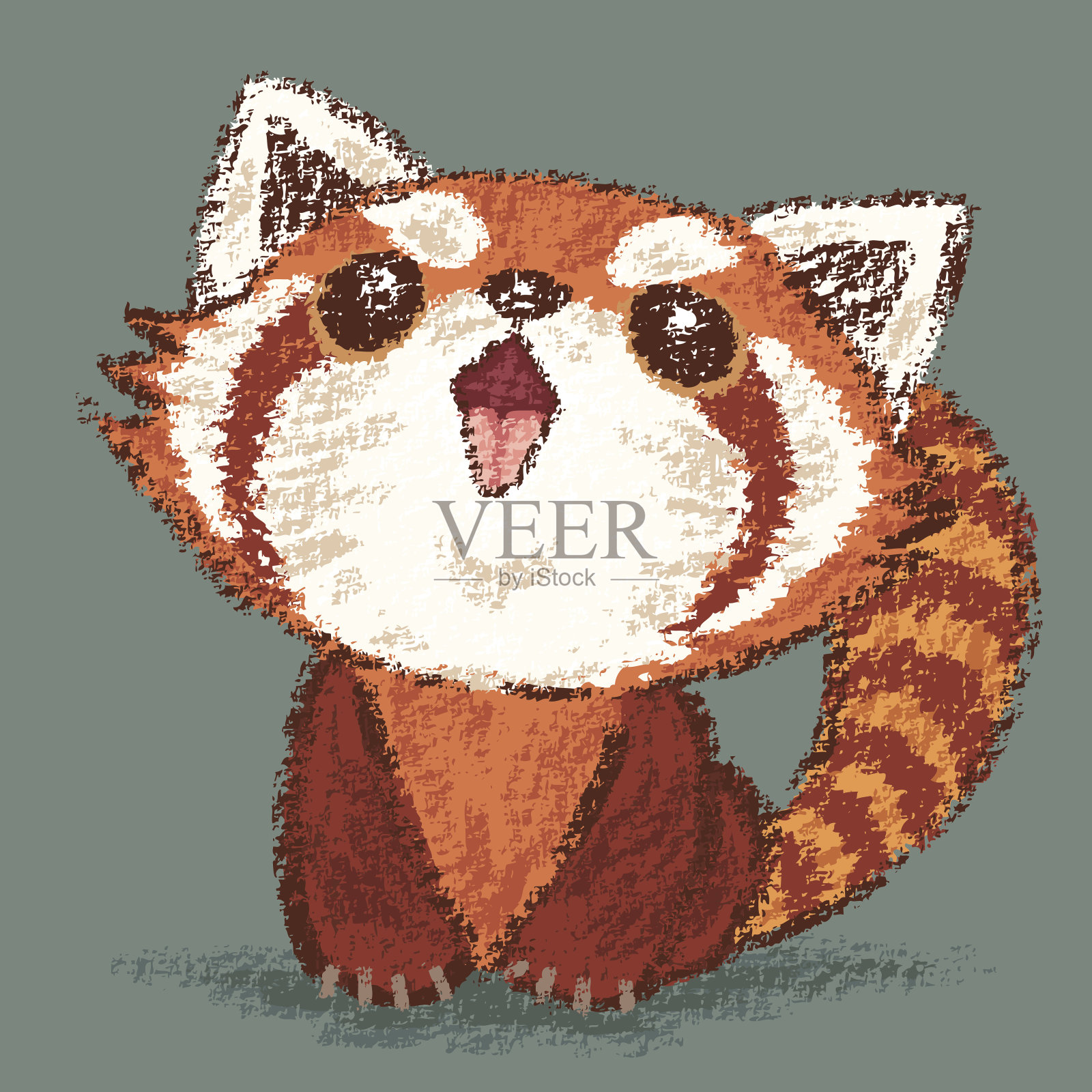 红熊猫快乐插画图片素材