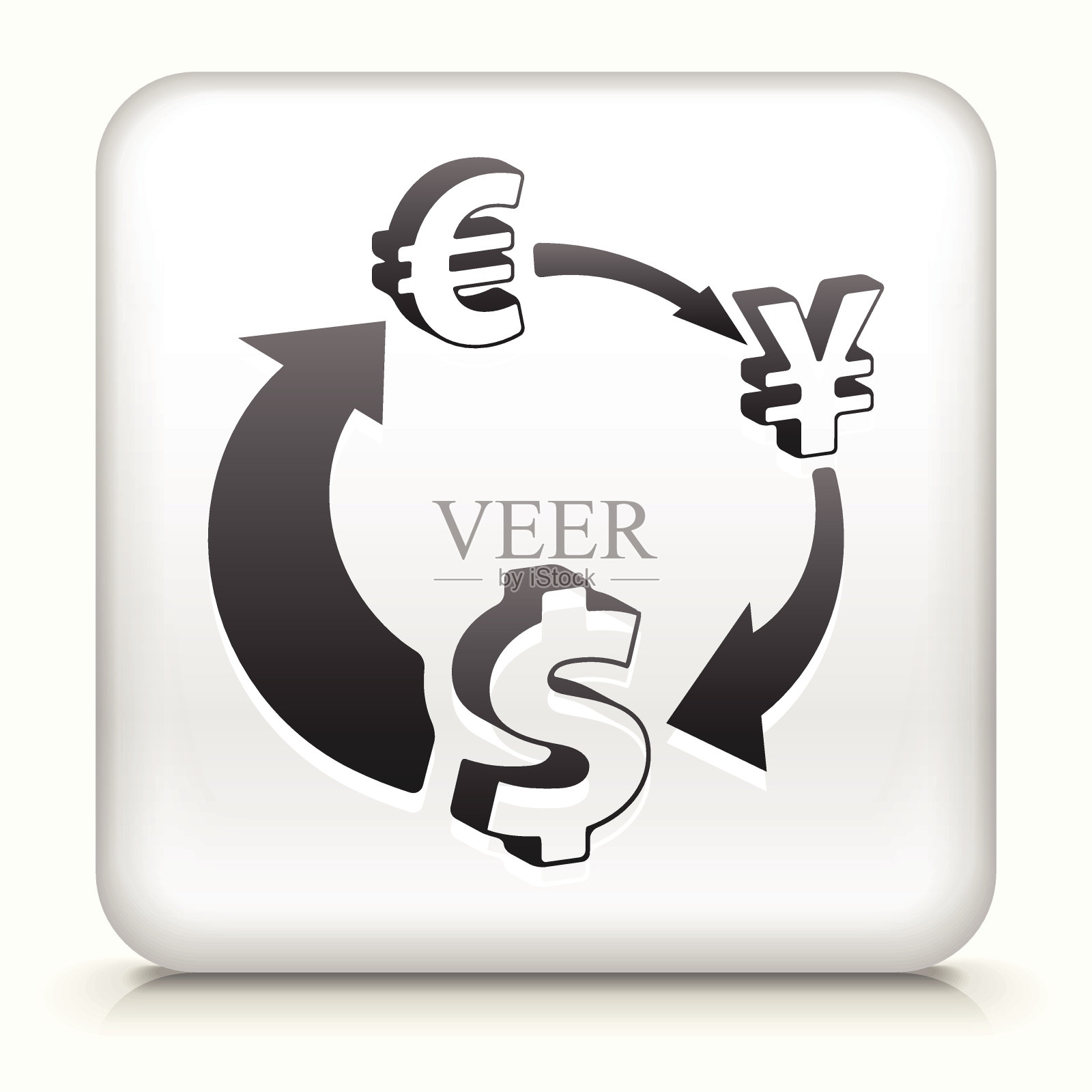 带有货币兑换的免版税矢量按钮插画图片素材