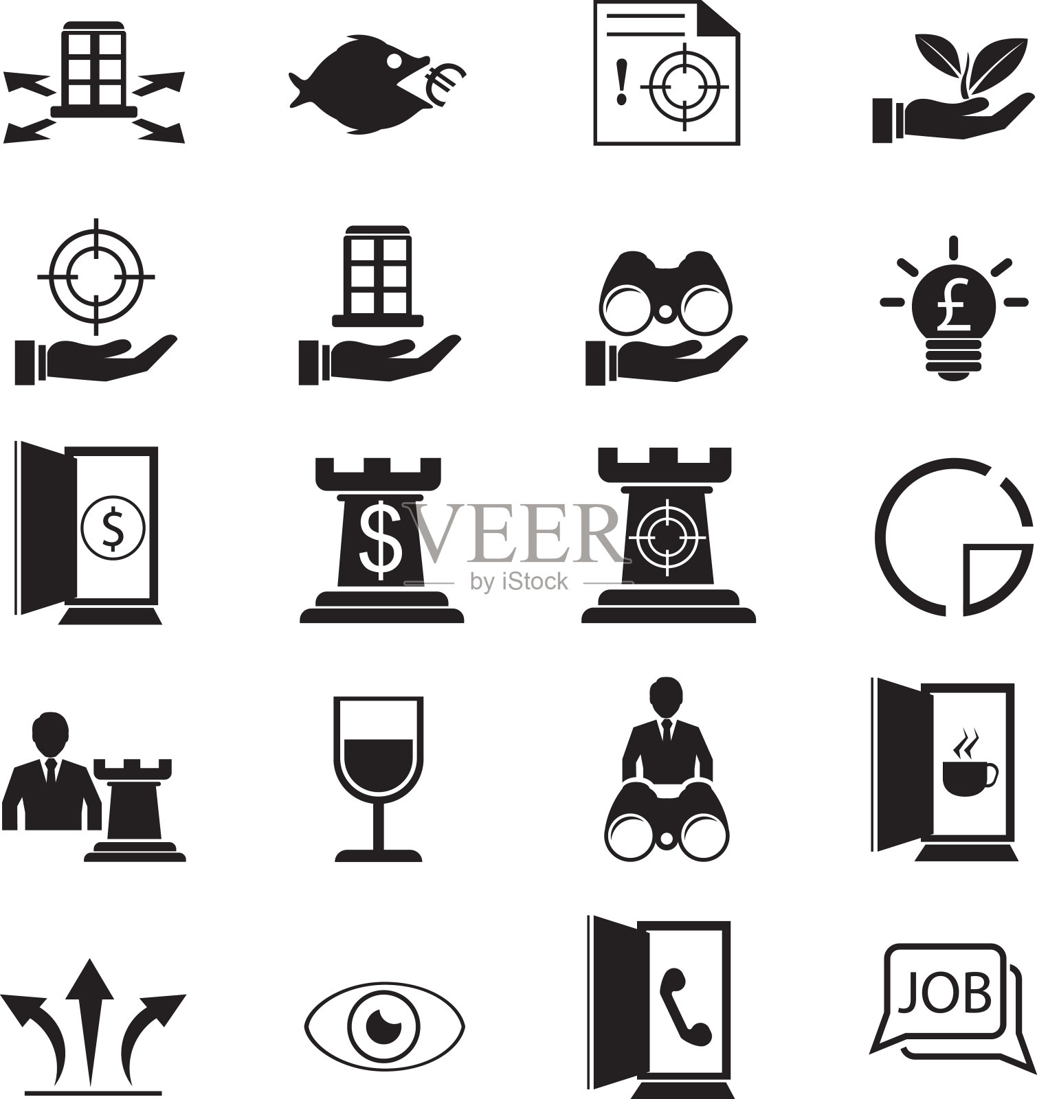 业务策略图标集图标素材