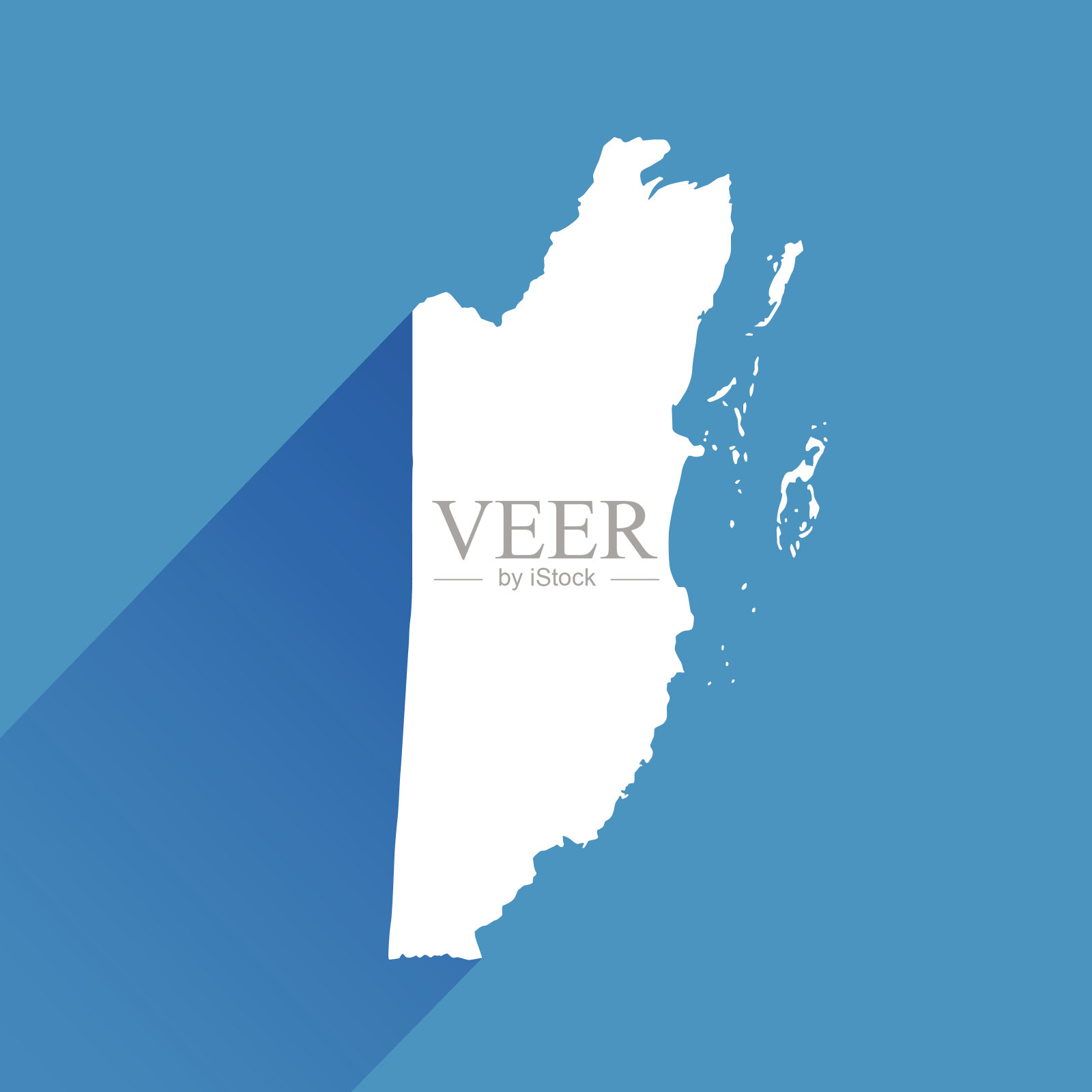 蓝色伯利兹地图图标插画图片素材