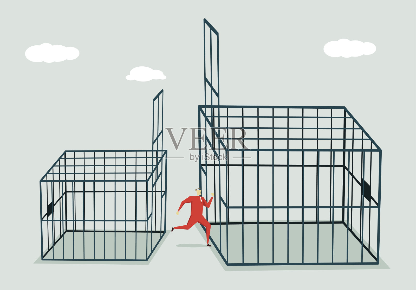 笼子里,Prison-Illustration插画图片素材