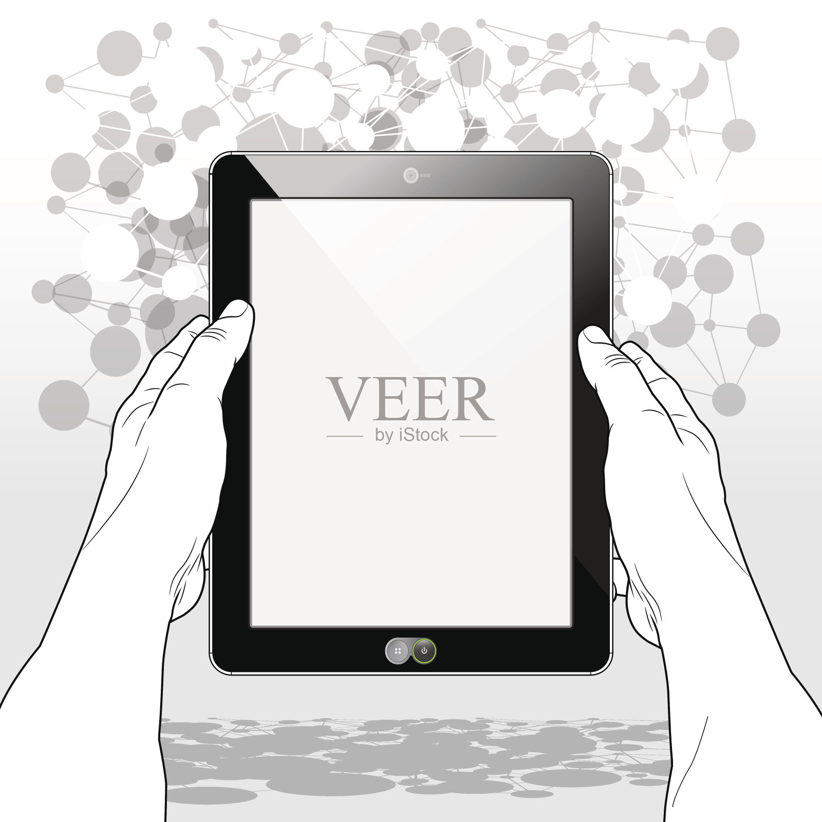 平板电脑正面垂直空白插画图片素材