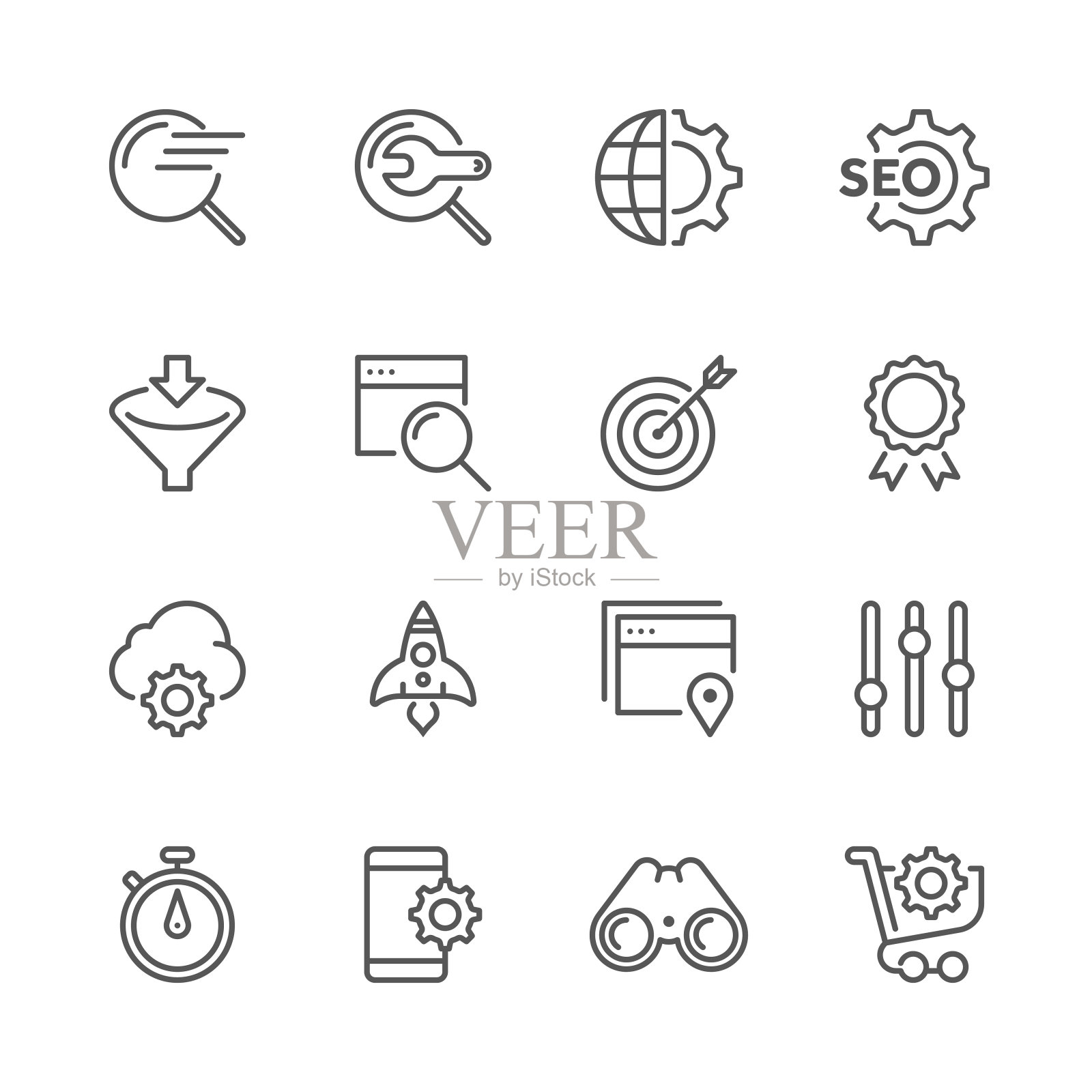 矢量SEO概念|线图标系列图标素材