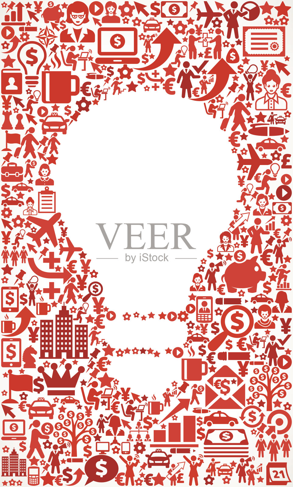 关于金融和女商人模式背景的灯泡插画图片素材