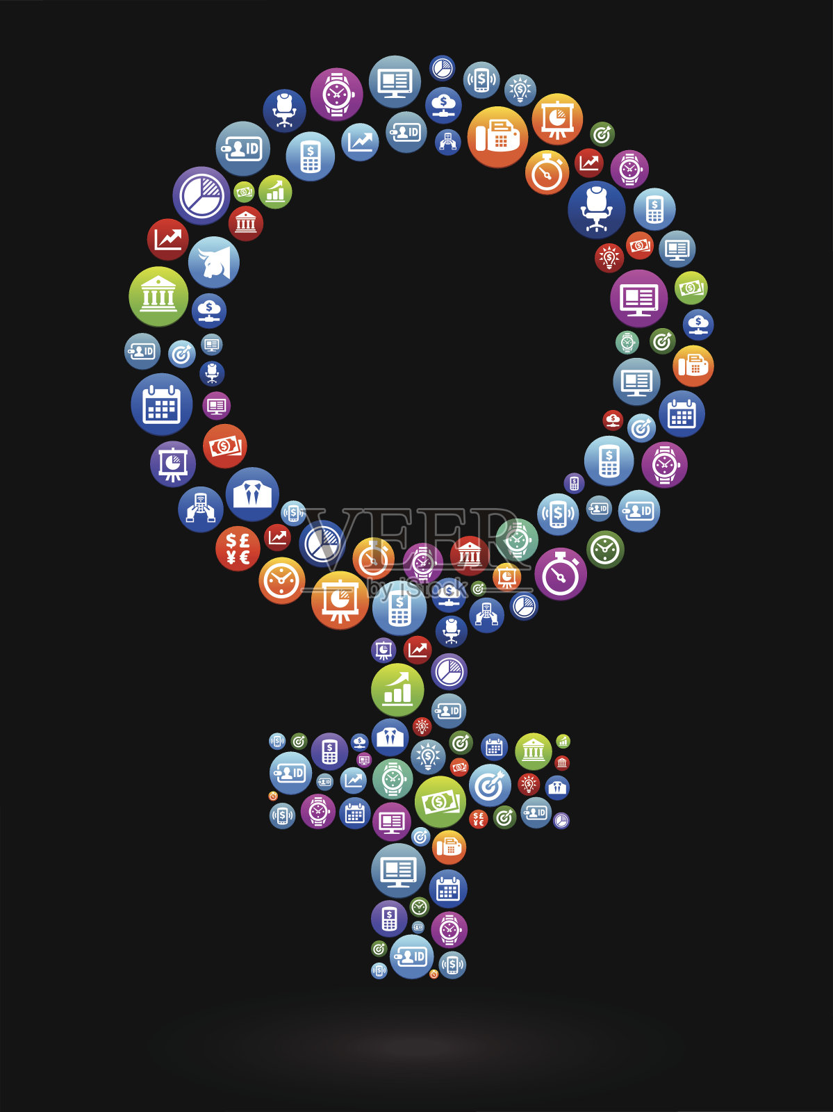 女性商务金融矢量按钮背景插画图片素材