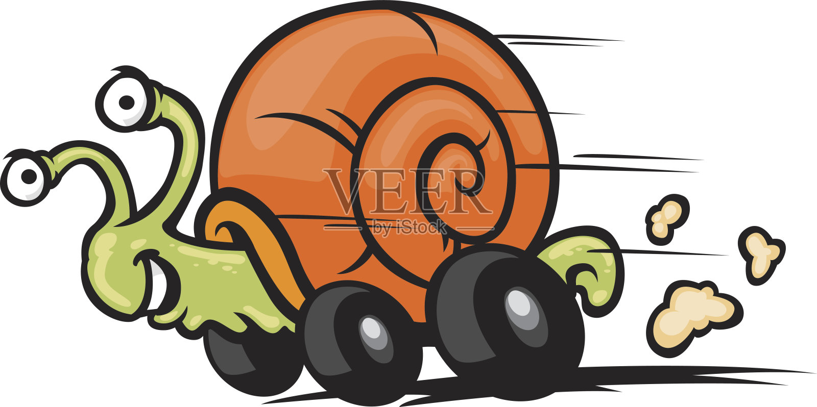 快速的蜗牛插画图片素材