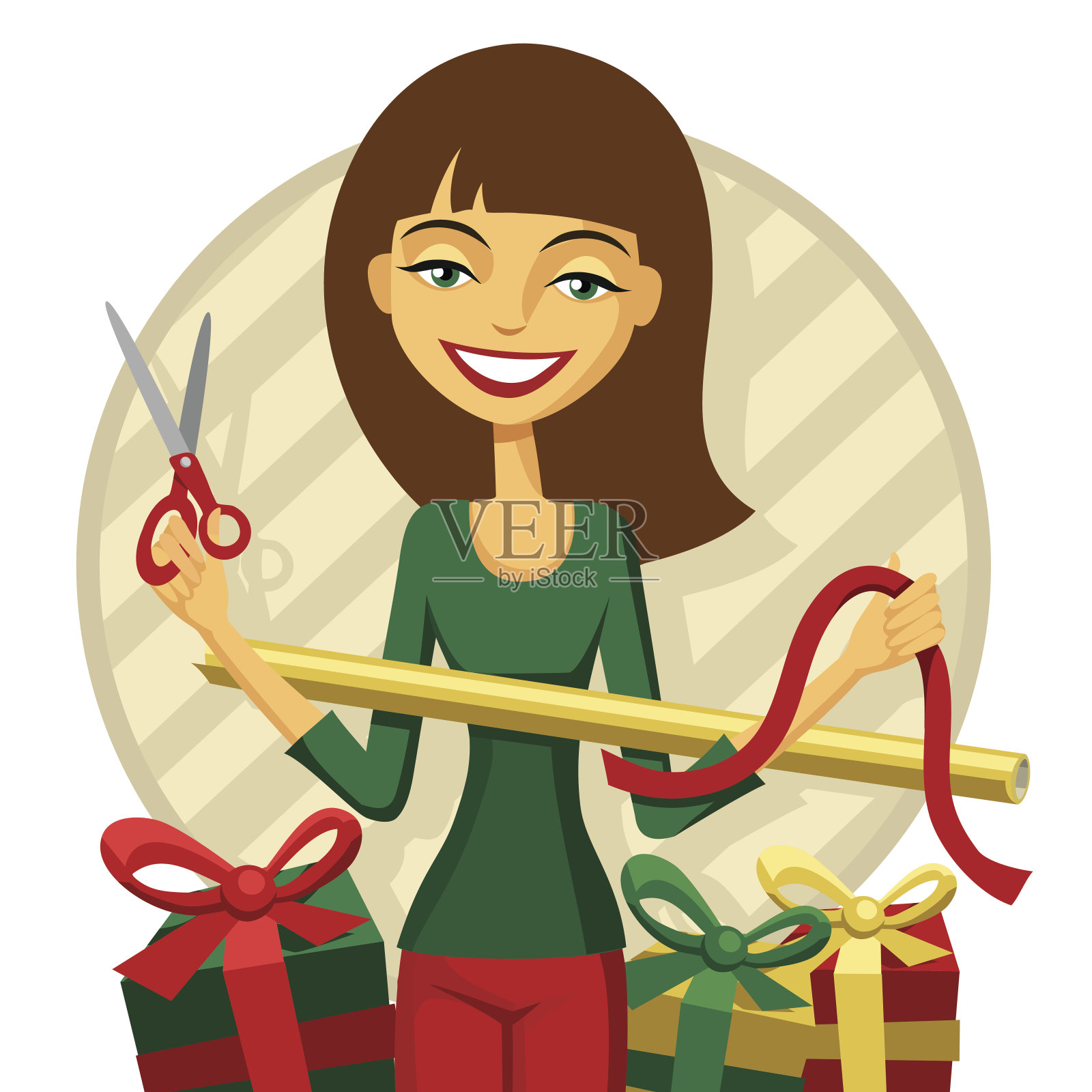 包装礼物插画图片素材