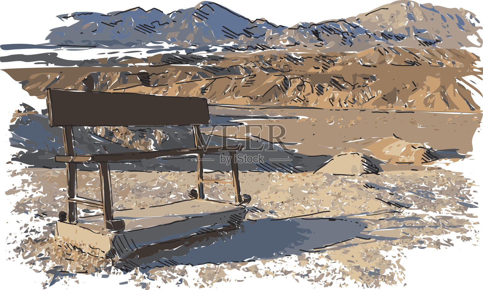 扎布里斯基点-死亡谷插画图片素材