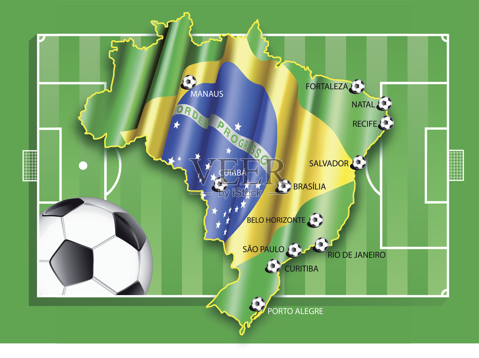 2014巴西足球锦标赛城市插画图片素材