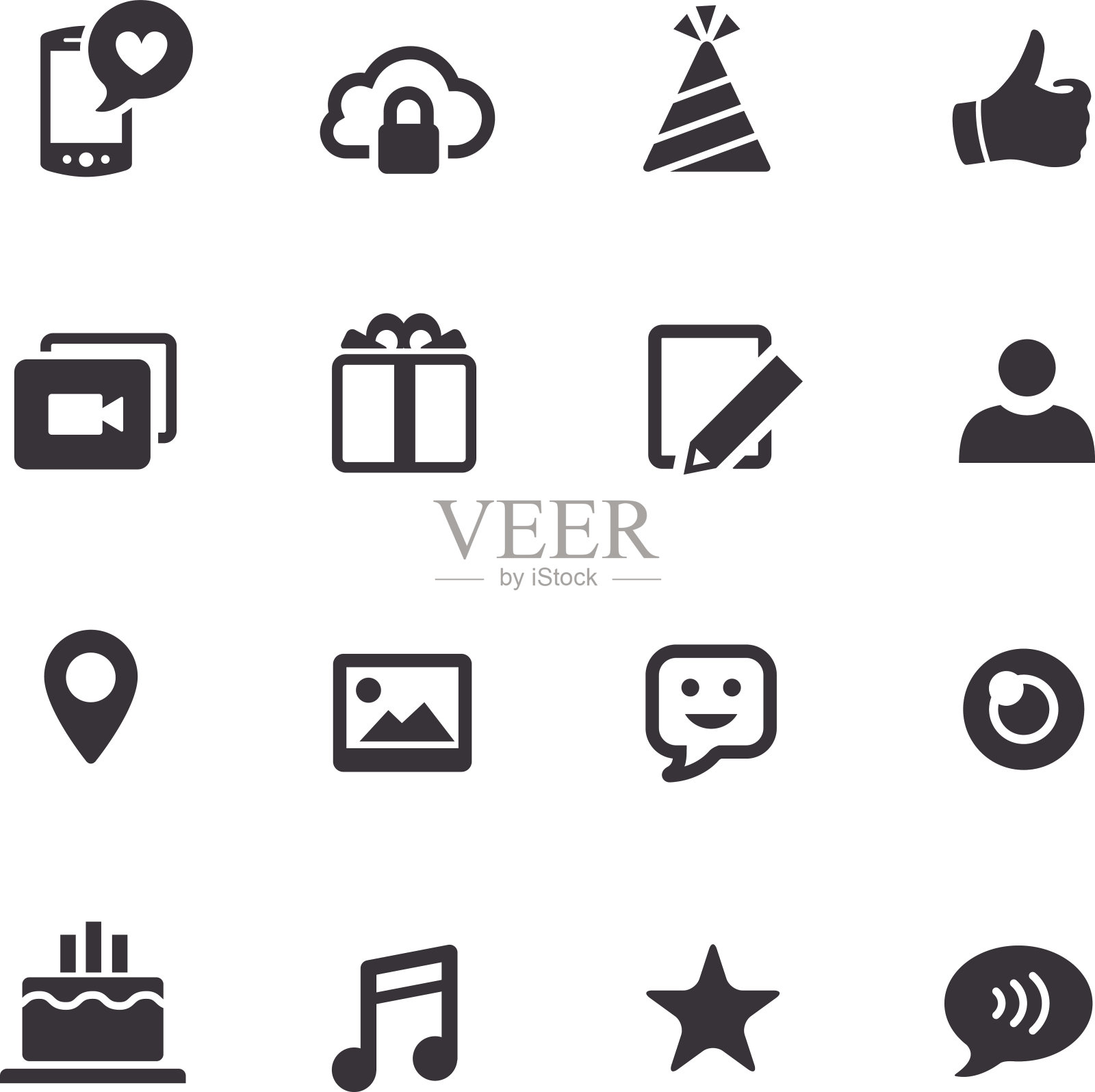 沟通和社会媒体图标-极致系列图标素材