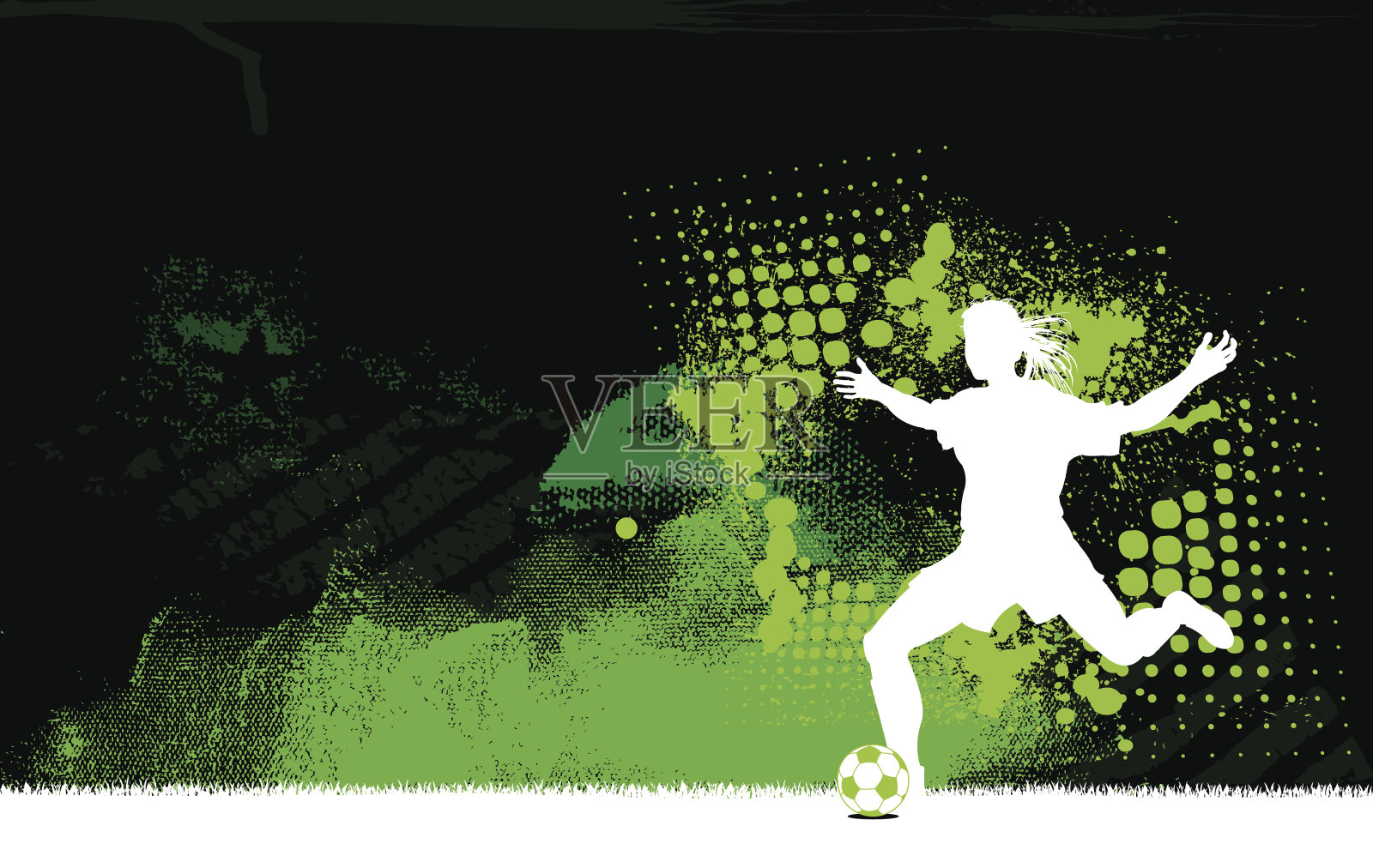 足球运动员背景-女孩插画图片素材