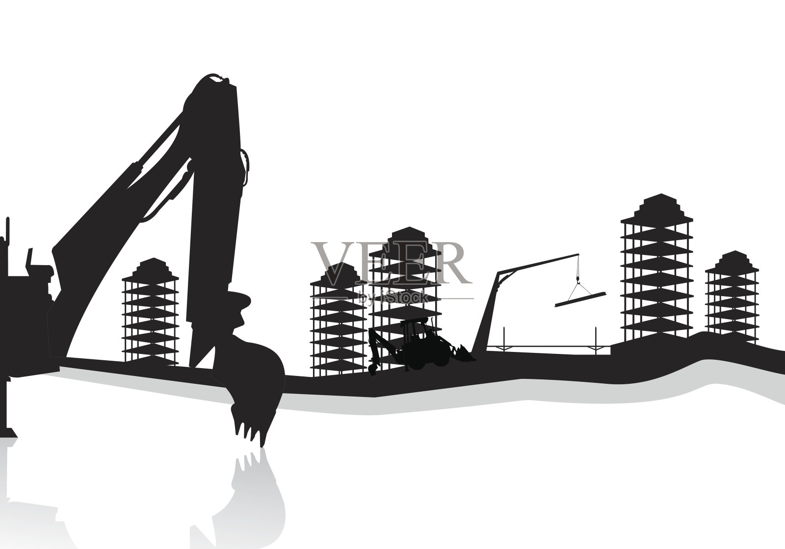 建筑轮廓插画图片素材