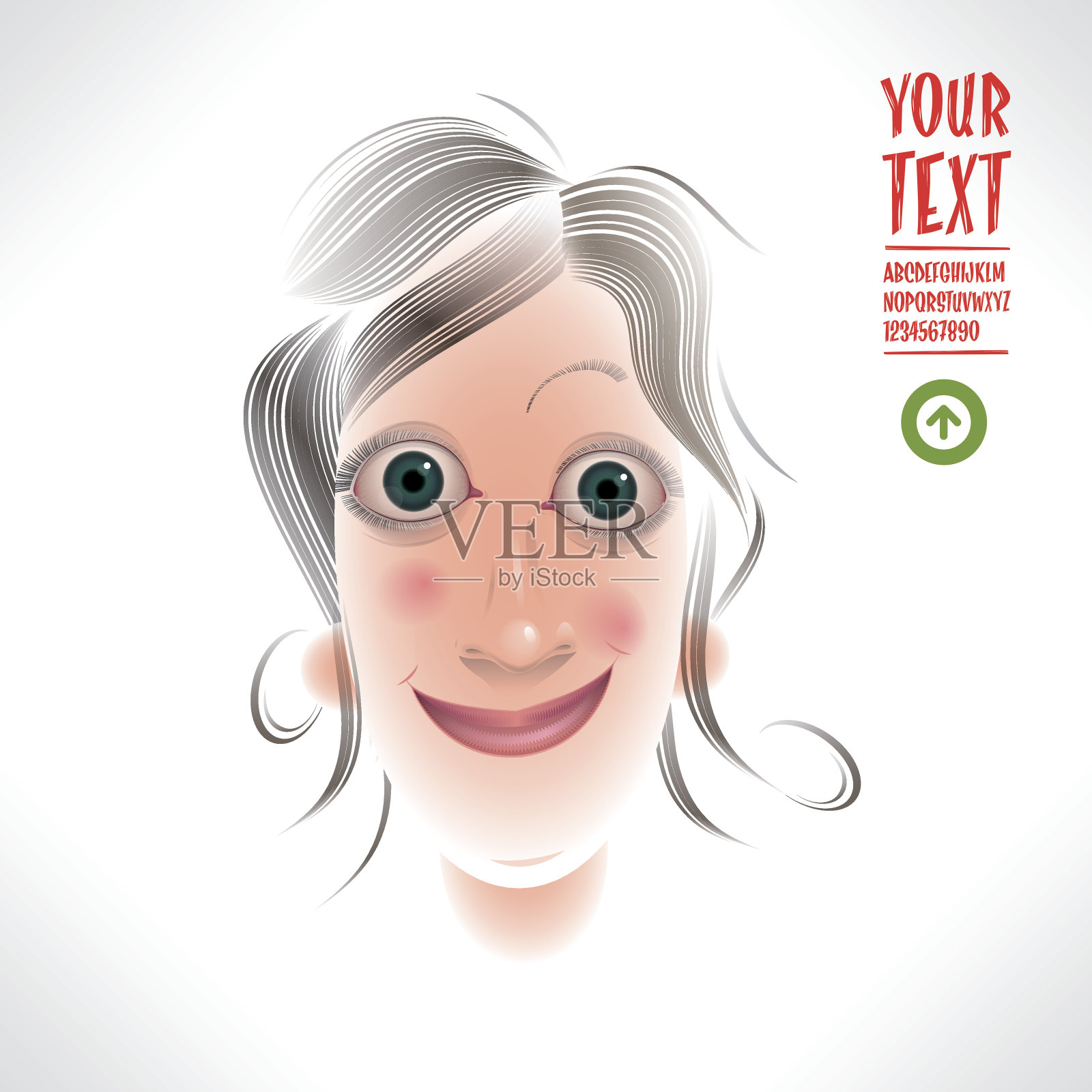 可爱的女士漫画设计模板素材