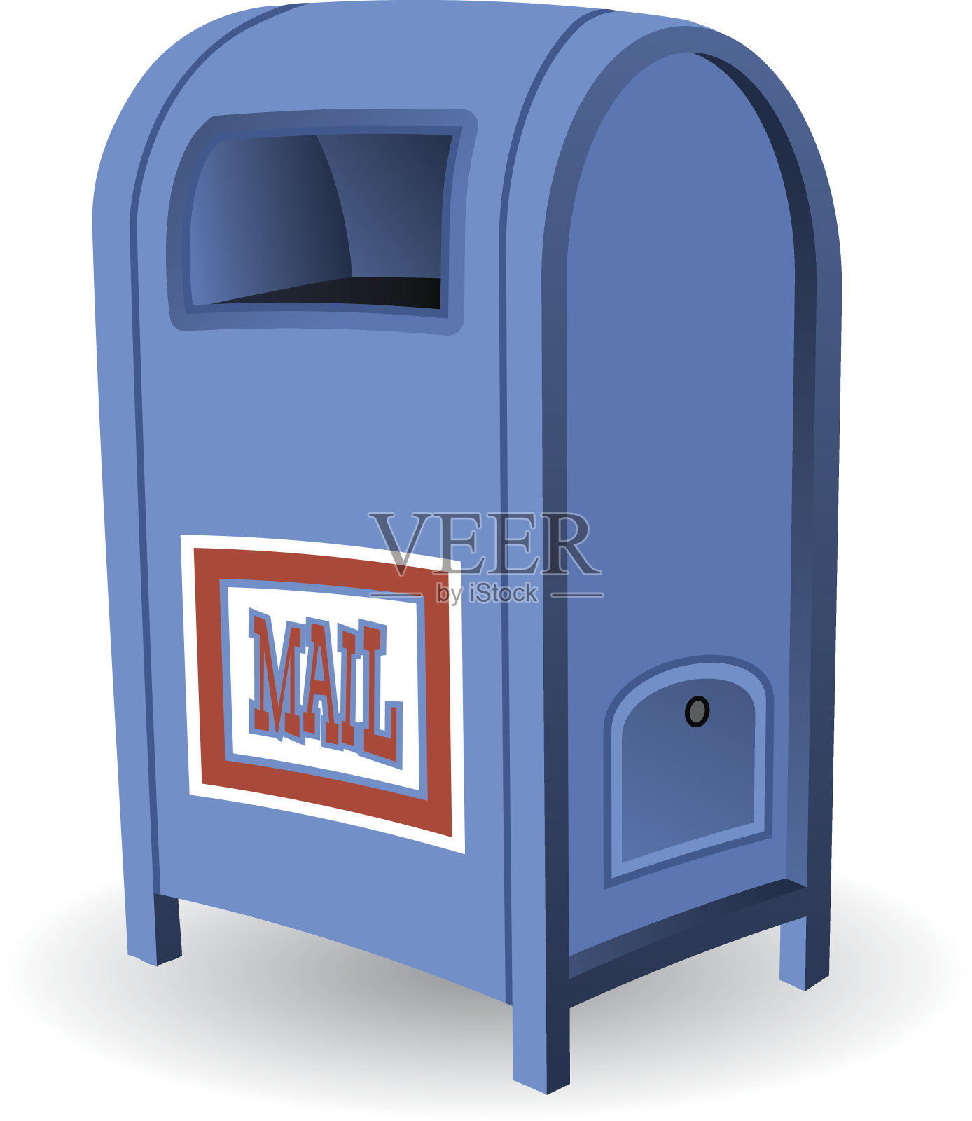 蓝色的邮箱插画图片素材