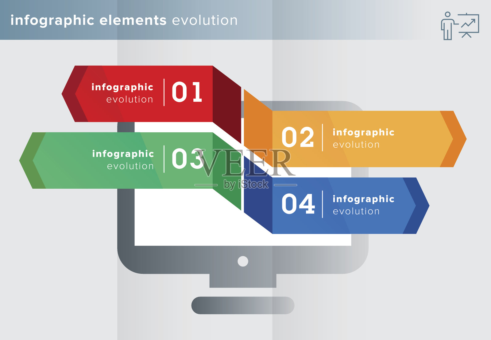 信息图元素-进化系列-标签插画图片素材