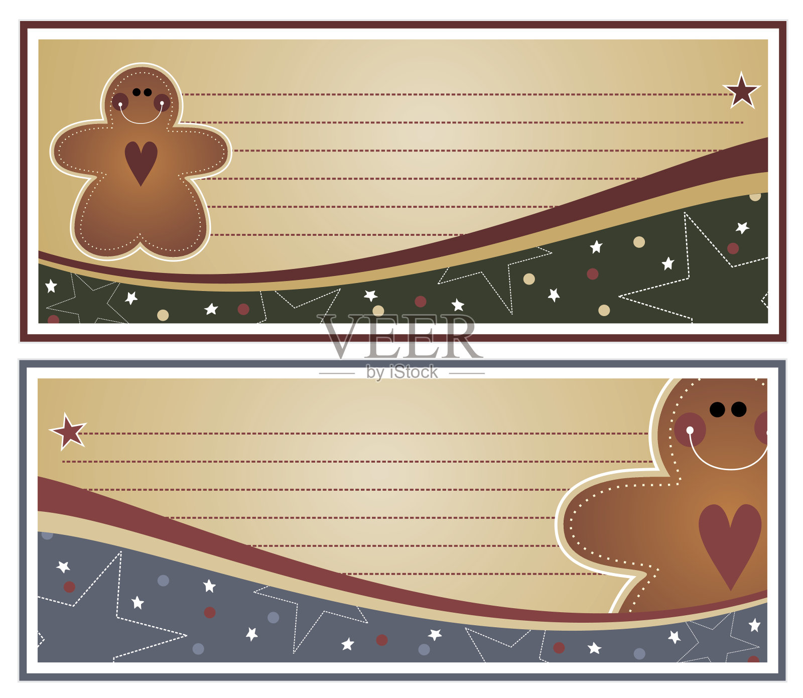 圣诞姜饼横幅插画图片素材