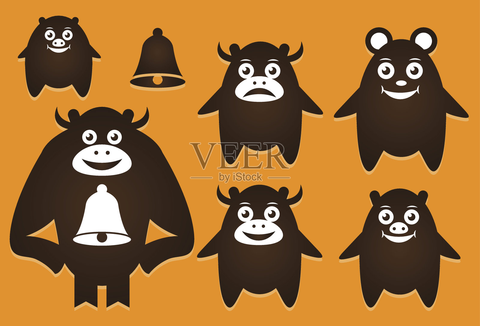 肥胖的生物造型插画图片素材