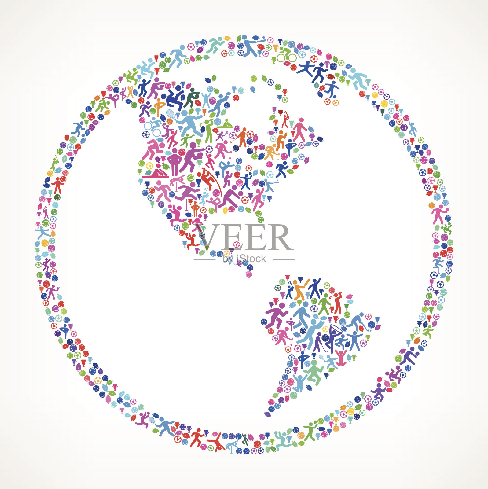 世界环球健身运动和运动模式矢量背景插画图片素材