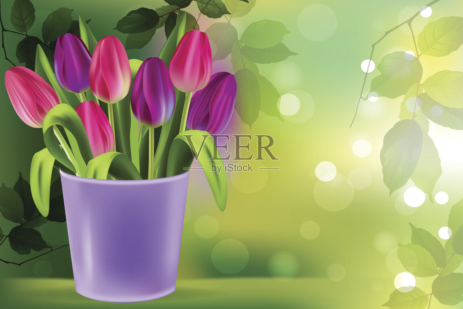 春天的背景插画图片素材