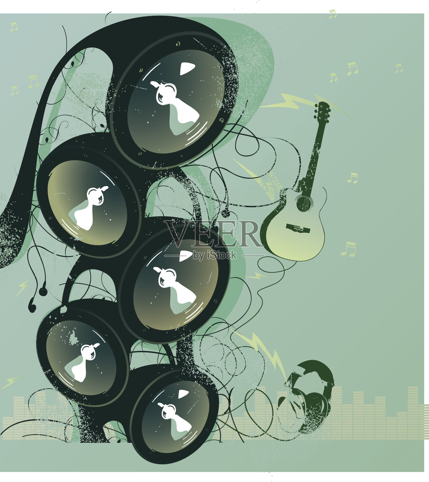 泵的音乐插画图片素材