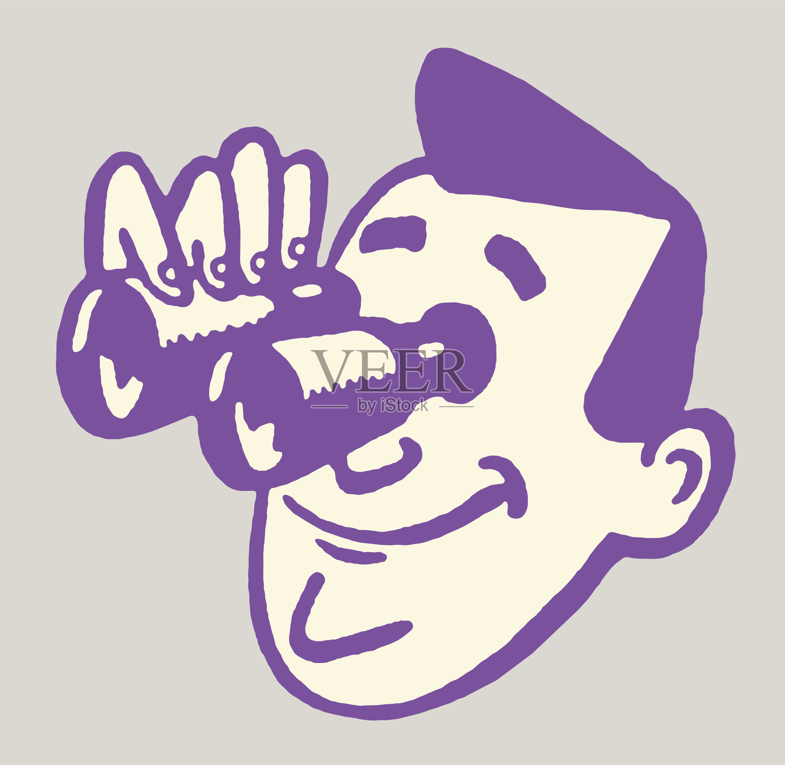 用双筒望远镜看东西的人插画图片素材