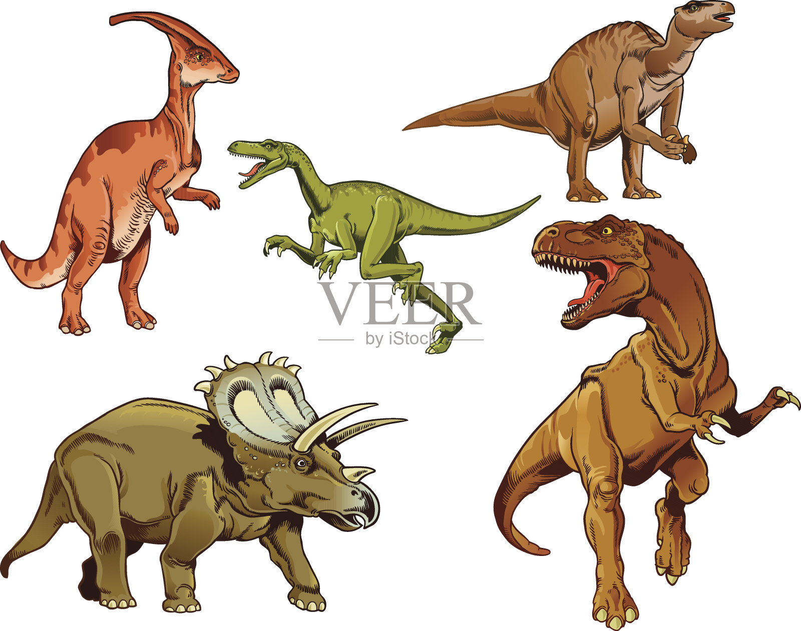 恐龙系列彩色图像设计元素图片