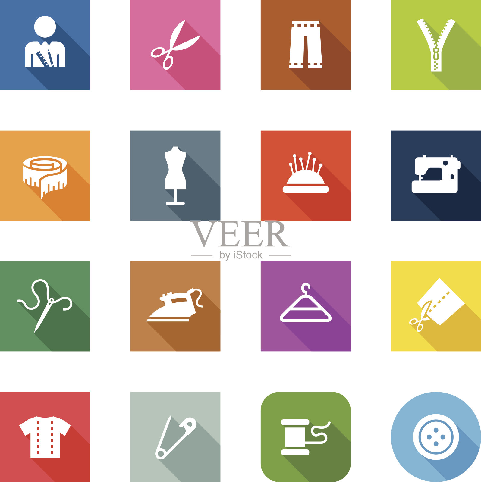 平面图标-裁缝图标素材