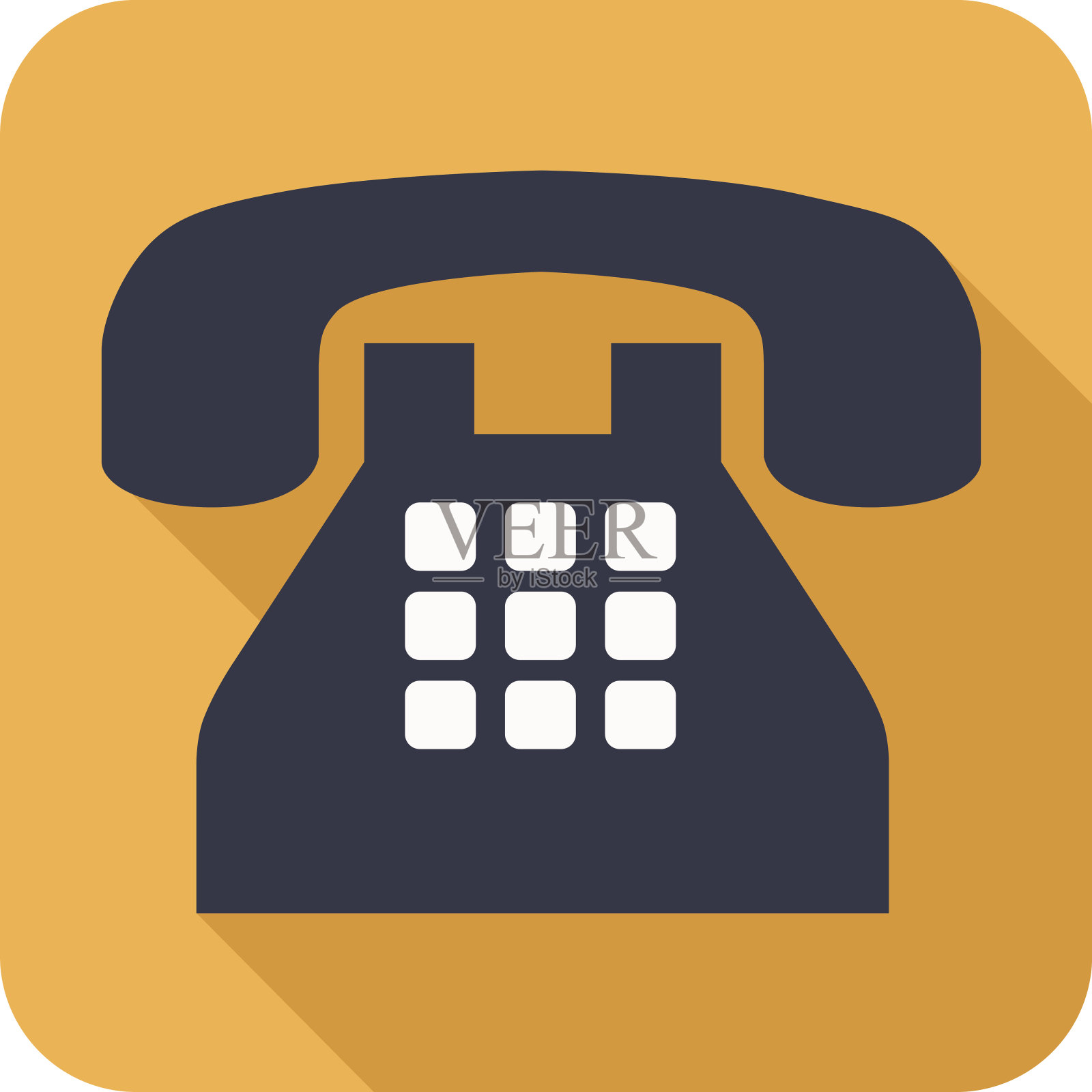 圆角方形电话扁平式图标插画图片素材