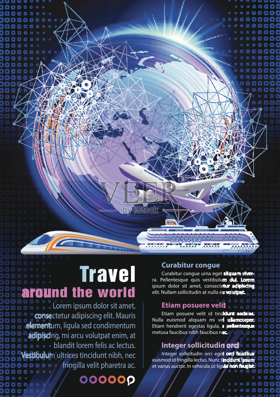 环游世界插画图片素材