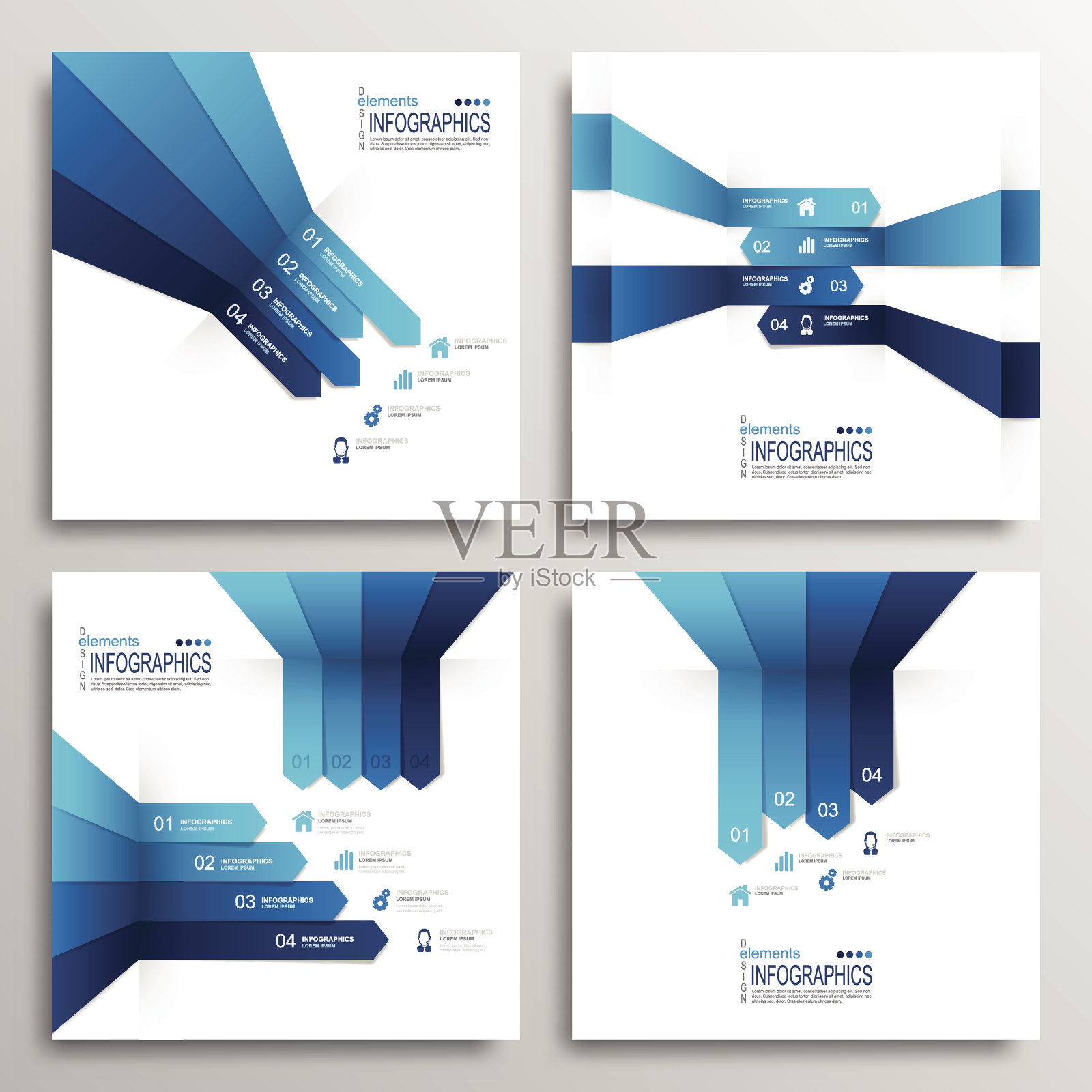 现代信息图元素的集合设计模板素材