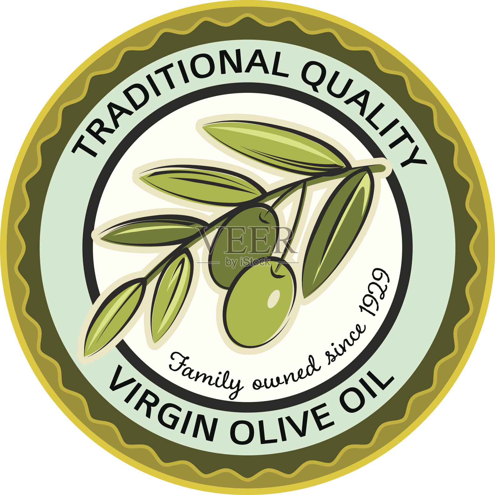 橄榄邮票标签插画图片素材