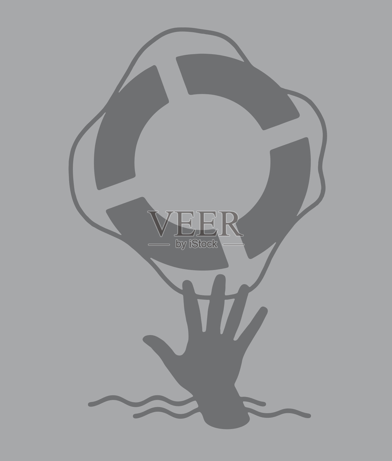 伸手去拿救生圈插画图片素材