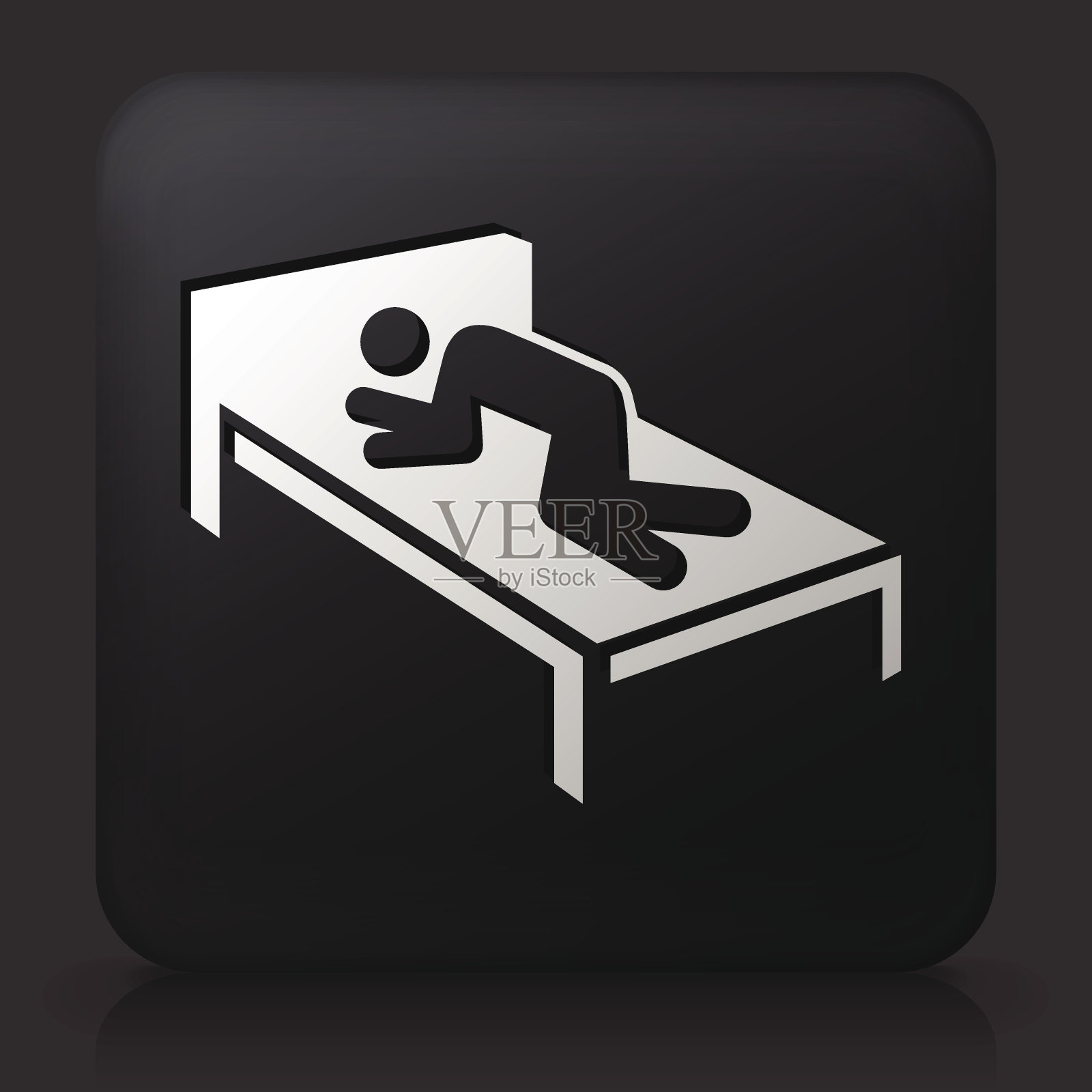 黑色方形按钮与休息图标插画图片素材