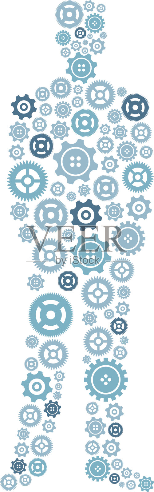 商人的齿轮在白色的背景插画图片素材