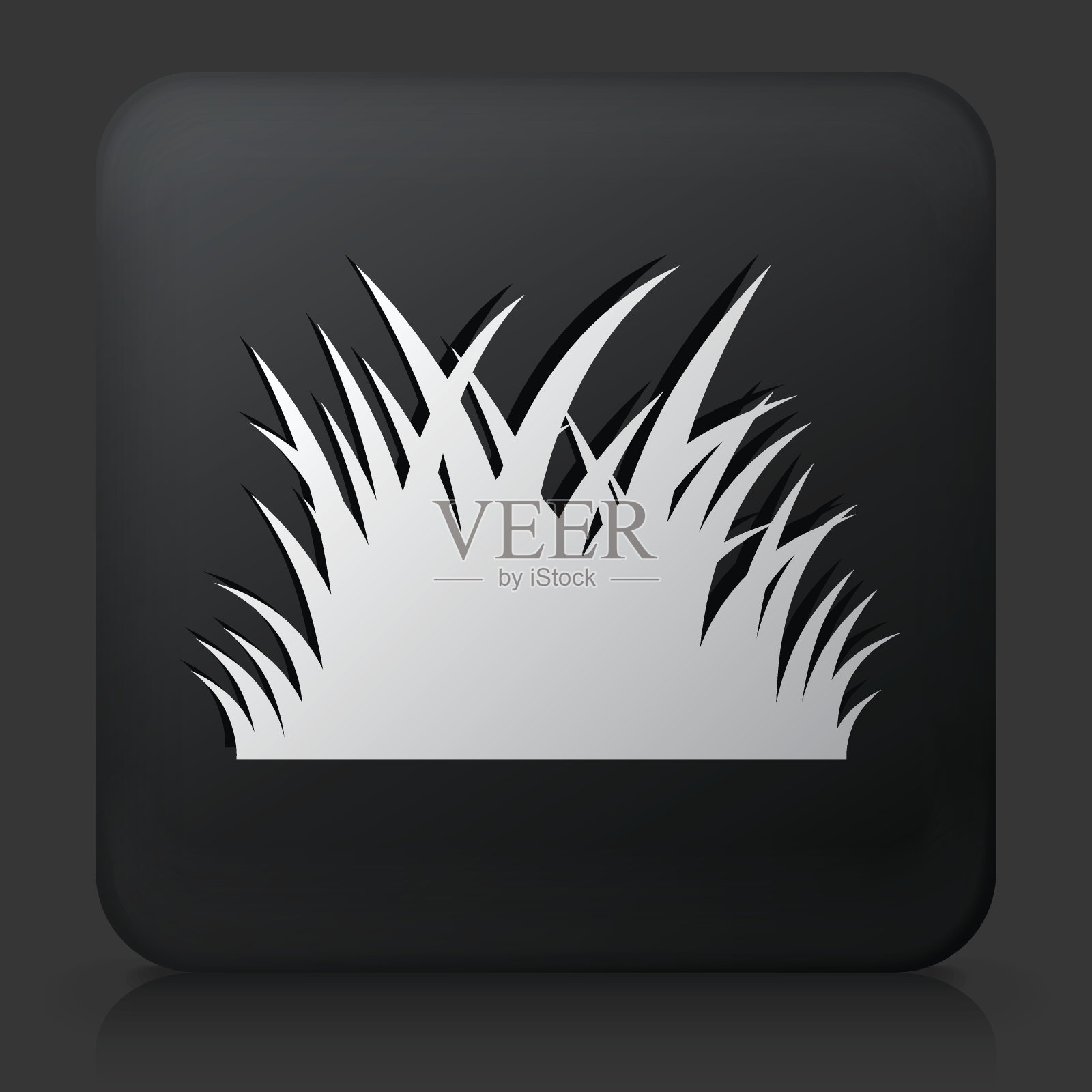 黑色方形按钮与草地插画图片素材