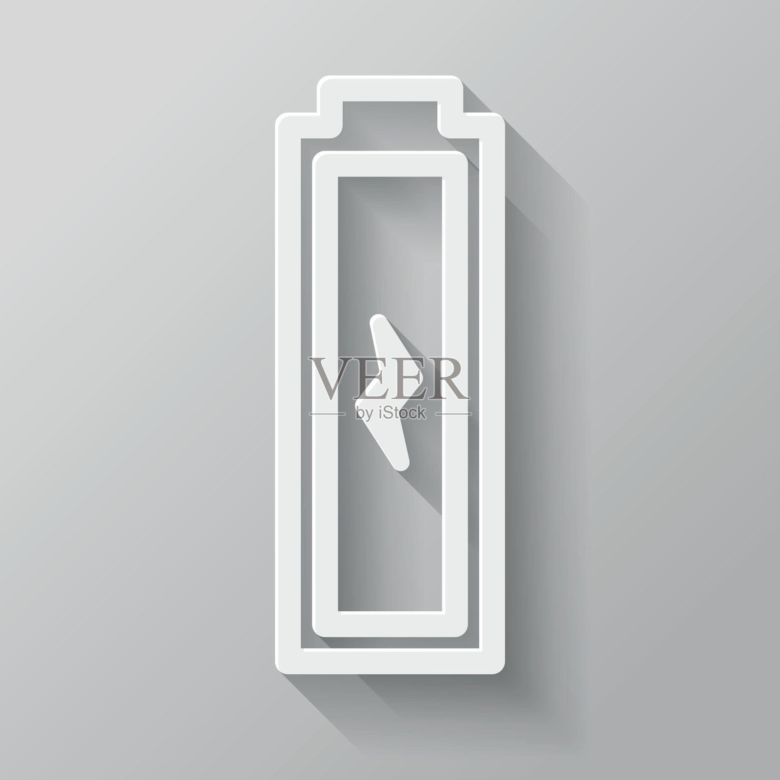 电纸细线界面图标与长阴影插画图片素材