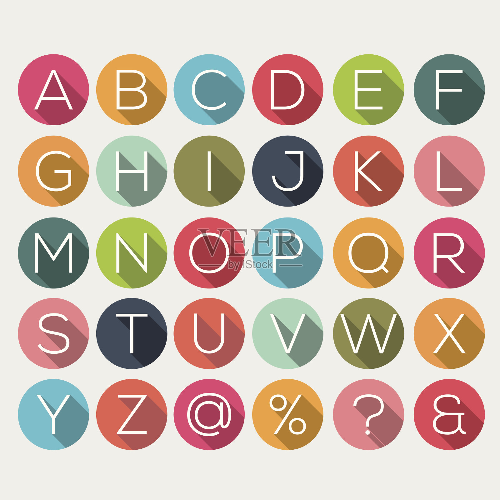 影子字母表插画图片素材