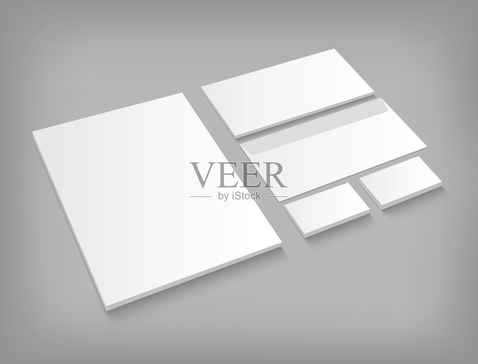 一套企业身份模版文具插画图片素材