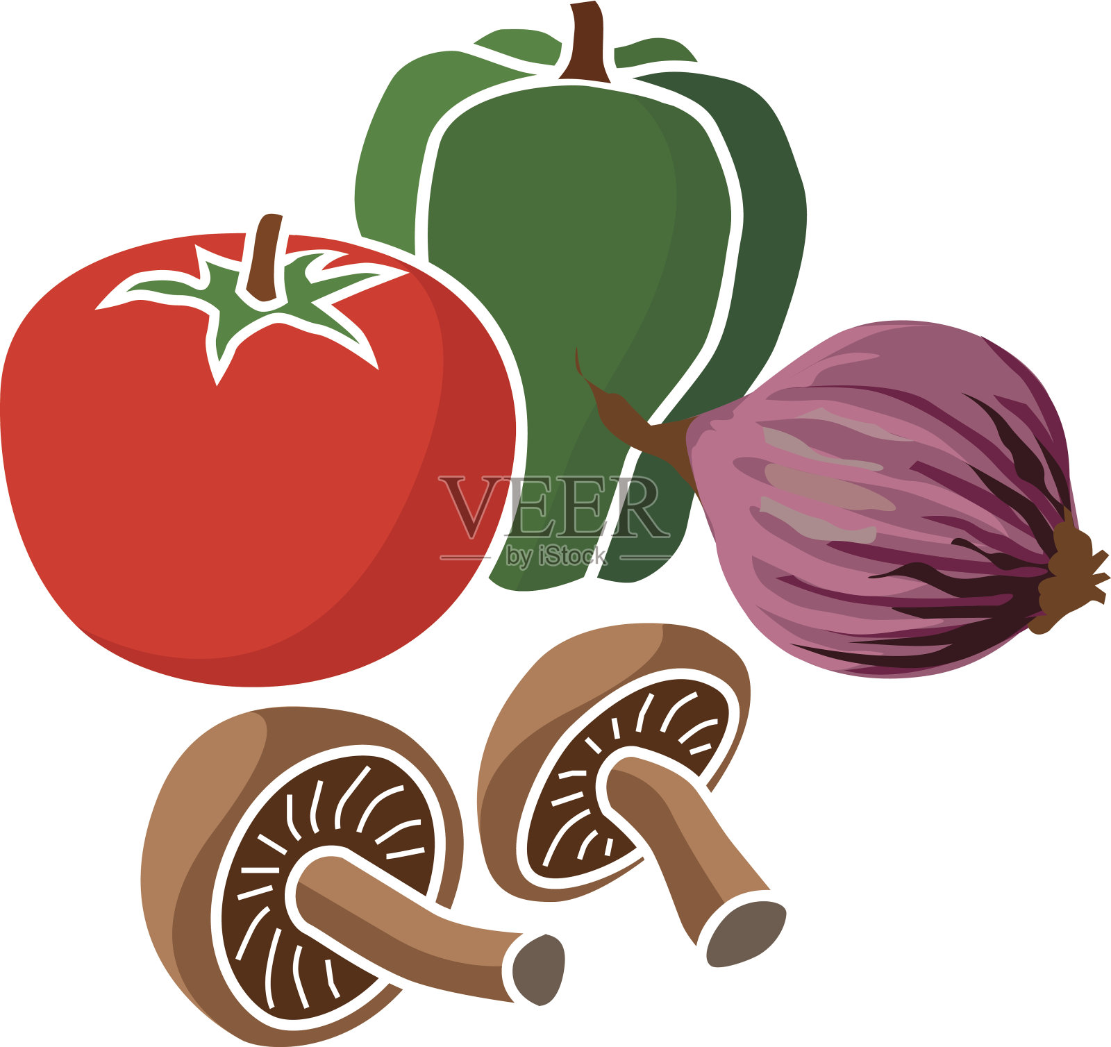 集团的蔬菜插画图片素材